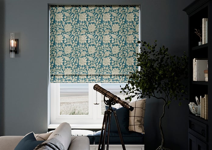 Land & Shore Rowallane, Teal - Twist&Fit Roman Blind - Image 3